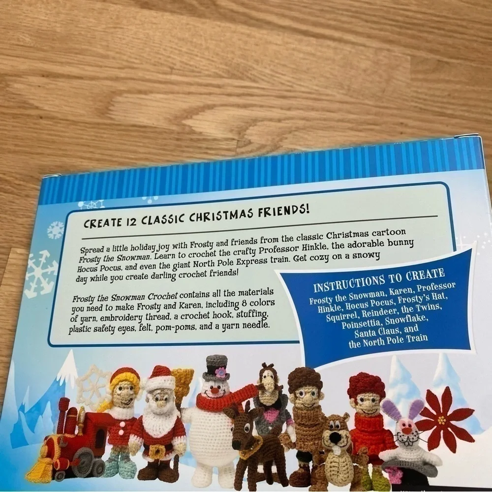 Frosty the Snowman Crochet Kit & Book Yarn Christmas NEW Karen Craft Gift
